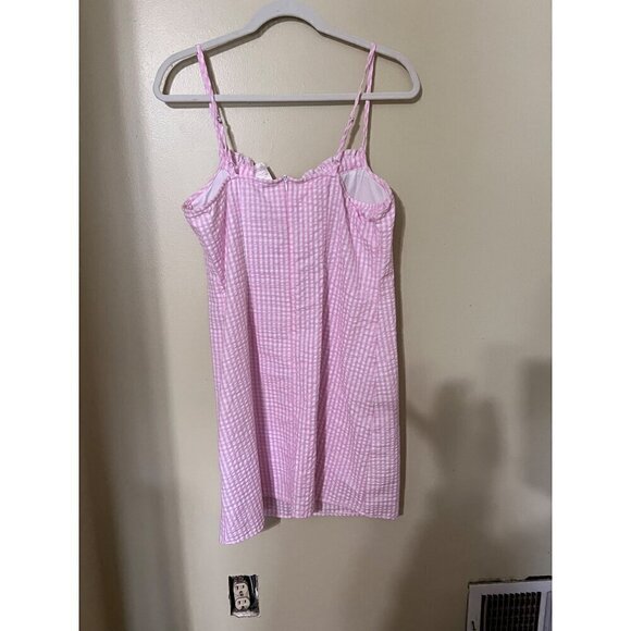Pink Gingham Babydoll Dress Sz Large (11/13/) Coquette Y2k Cottcore - Picture 3 of 11